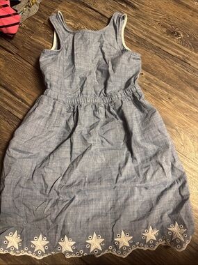 Cat & Jack Light Blue Star-Trim Sleeveless Dress